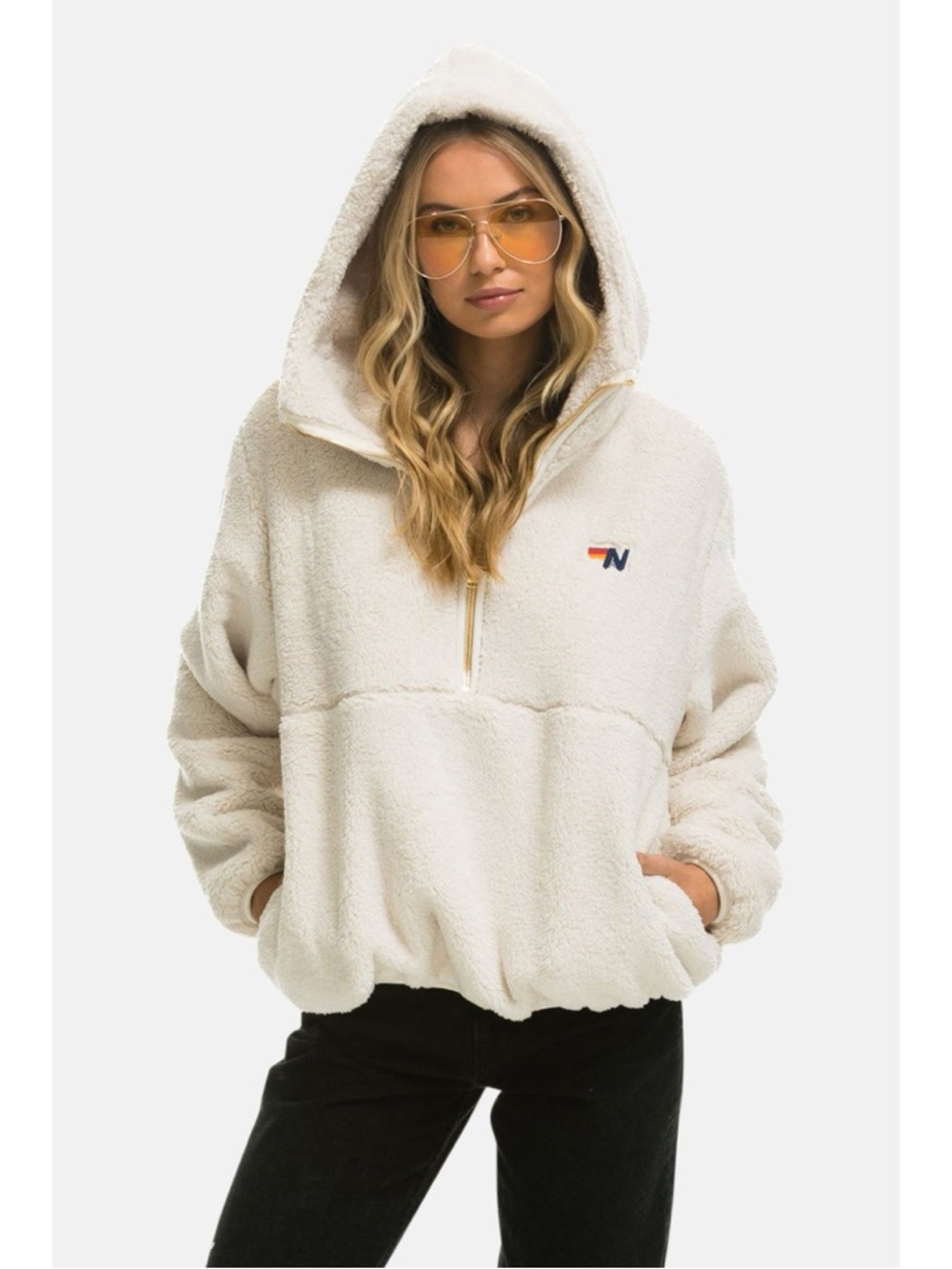 Aviator Nation TEDDY APRES HALF ZIP JACKET